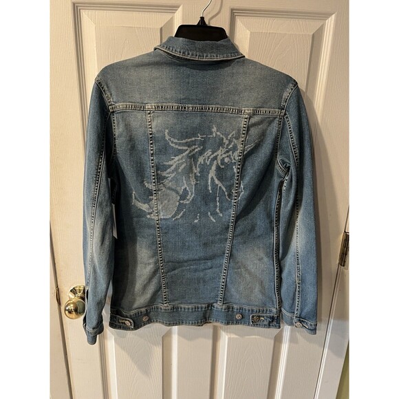 LuLaRoe Jackets & Blazers - Lularoe Denim Jacket Womens Small Jaxon Blue Jeans Magical Unicorn mystical New